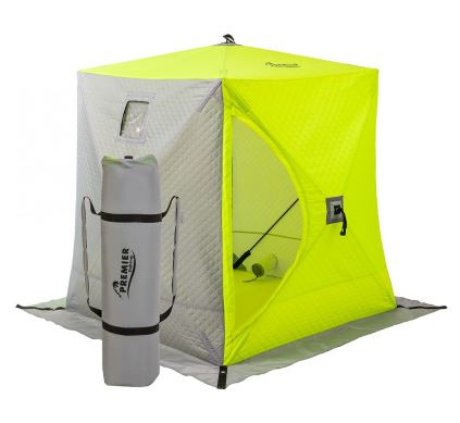 Палатка зимняя Premier Fishing Куб 1.5x1.5 yellow lumi/gray  PR-ISC-150YLG - купить по доступной цене Интернет-магазине Наутилус