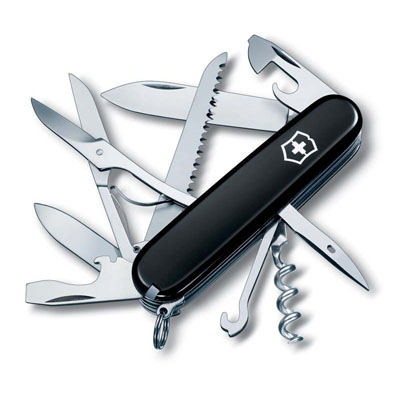 Нож Victorinox Huntsman перочинный (1.3713.3) 91мм 15 функций черный карт.коробка - купить по доступной цене Интернет-магазине Наутилус
