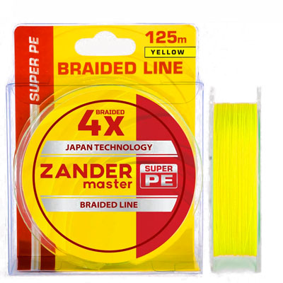 Шнур Zander Master Extra Braided Line 4x   0.20мм 12.07кг 125м желтый - купить по доступной цене Интернет-магазине Наутилус