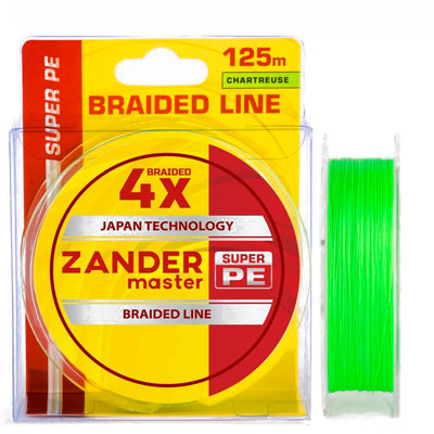 Шнур Zander Master Extra Braided Line 4x 0.10мм 4.23кг 125м шартрез - купить по доступной цене Интернет-магазине Наутилус